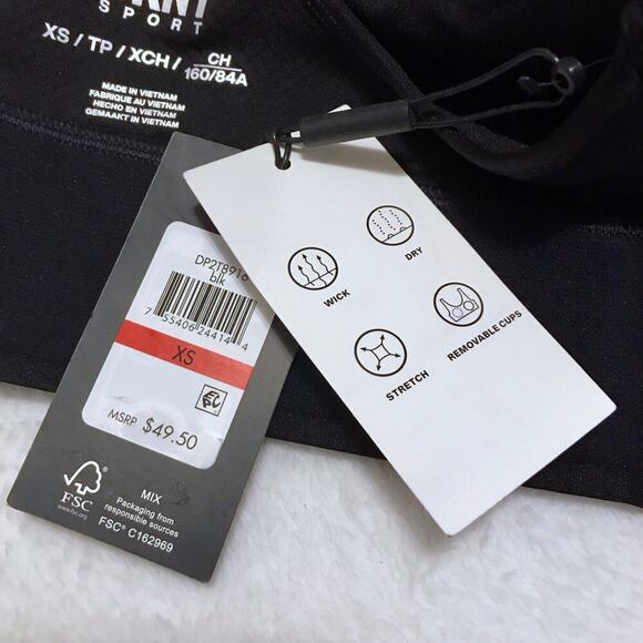 DKNY NWT Black Sports Bra Women XS - Picture 10 of 12